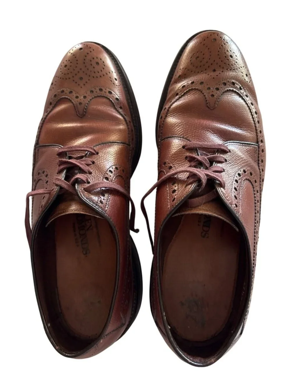 Allen Edmonds Baltic Brown Leather Wingtip Oxfords Mens Size 7D
